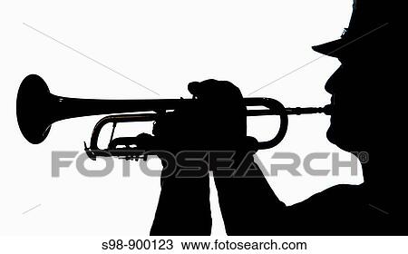 Stock Image - A servicemember plays Taps during a Joint POW/MIA Accounting Command homecoming ceremony Sept 26 at Hickam Air Force Base, Hawaii The ceremony was for U S servicemembers that were recovered in Vietnam, Laos and the Soloman Islands by teams from JPAC. Fotosearch
