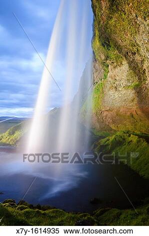Stock Photography - A side-view of Seljalandsfoss, Iceland. Fotosearch