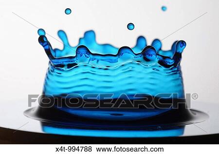 A single drop of blue liquid forming a coronet as it lands View Large Photo Image Stock Photo - A single drop of blue liquid forming a coronet as it lands. Fotosearch