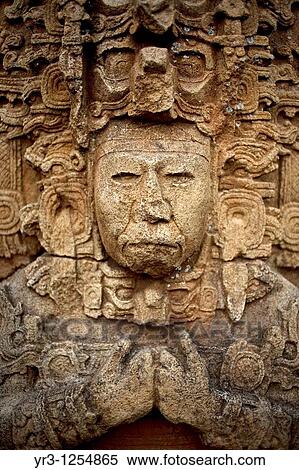 Stock Photography - A stela representing the king Zots Choj Muan at the ancient Mayan city of Tonina, Ocosingo, Chiapas, Mexico. Fotosearch
