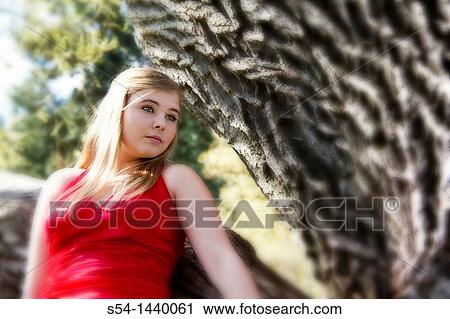 Stock Image - A teen girl outdoors. Fotosearch