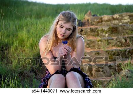 Stock Image - A teen girl outdoors. Fotosearch