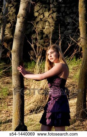 Stock Photo - A teen girl outdoors. Fotosearch