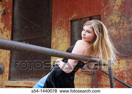 Stock Photo - A teen girl outdoors. Fotosearch