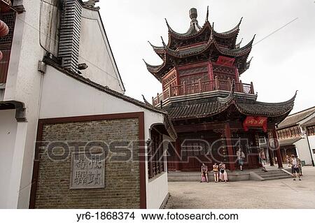 Picture - A tourist barge along the grand canal in the Shantang area in Suzhou, China. Fotosearch