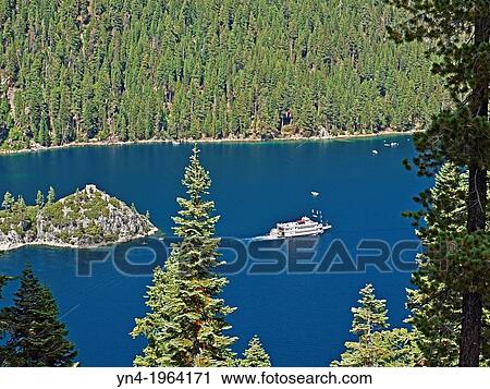 A tourist paddlewheeler cruises around Fannette Island in Emerald Bay at Lake Tahoe, California. View Large Photo Image Stock Image - A tourist paddlewheeler cruises around Fannette Island in Emerald Bay at Lake Tahoe, California.. Fotosearch