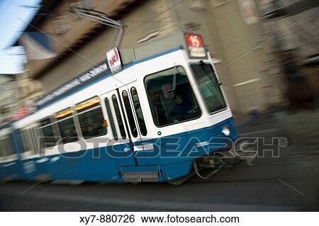 A tram in Zurich in Switzerland View Large Photo Image Stock Photograph - A tram in Zurich in Switzerland. Fotosearch