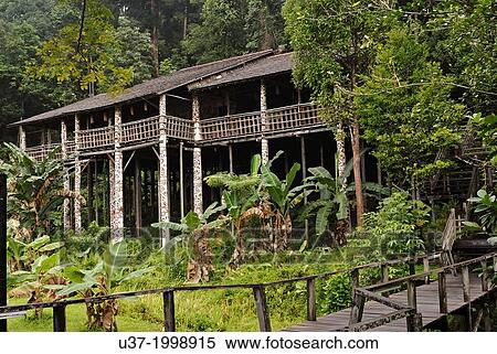 A typical Melanau wooden house at Sarawak Cultural Village. View Large Photo Image Stock Photography - A typical Melanau wooden house at Sarawak Cultural Village.. Fotosearch
