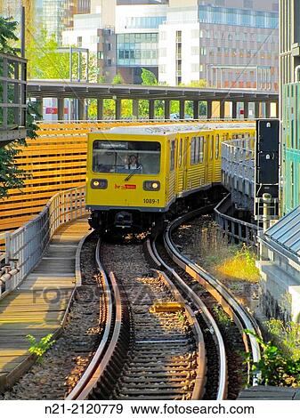 A U-Bahn network train approaching the station of Mockernbrucke. Berlin, Germany, Europe. View Large Photo Image Stock Photo - A U-Bahn network train approaching the station of Mockernbrucke. Berlin, Germany, Europe.. Fotosearch