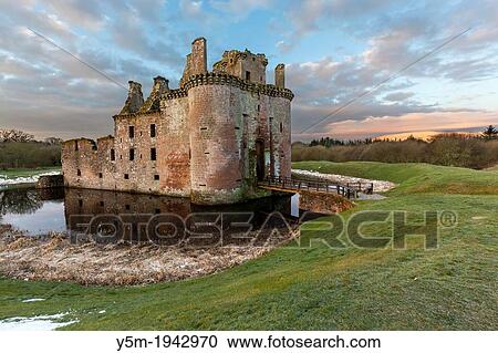 A view toward Caerlaverock Castle, Dumfries and Galloway, Scotland, UK, Europe. View Large Photo Image Stock Image - A view toward Caerlaverock Castle, Dumfries and Galloway, Scotland, UK, Europe.. Fotosearch