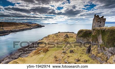 Picture - A view towards Gylen Castle, Kerrera Island, Argyll and Bute, Scotland, UK, Europe.. Fotosearch