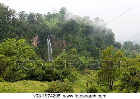 Stock Photography - A Waterfall view near Filobobos River, Veracruz, Mexico.. Fotosearch