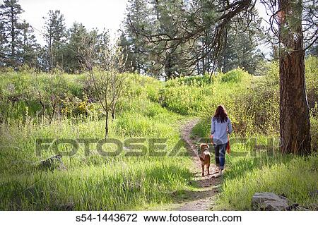 A woman outdoors with her Golden Retriever View Large Photo Image Stock Image - A woman outdoors with her Golden Retriever. Fotosearch