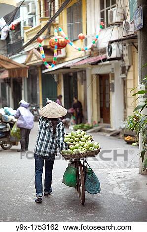 A woman selling fruits from a cart in a back alley of Vietnam View Large Photo Image Stock Image - A woman selling fruits from a cart in a back alley of Vietnam. Fotosearch