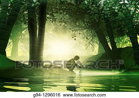 A young boy launching a top boat View Large Photo Image Stock Photograph - A young boy launching a top boat. Fotosearch