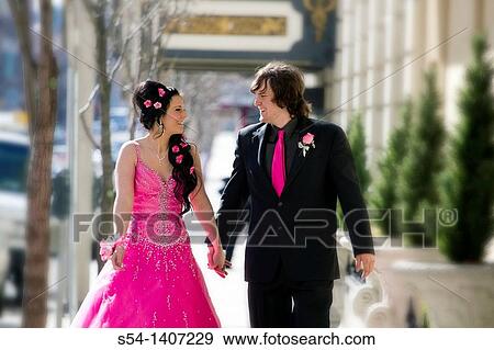 A young couple dressed up for their high school prom in Spokane, Washington, USA. View Large Photo Image Stock Photo - A young couple dressed up for their high school prom in Spokane, Washington, USA.. Fotosearch