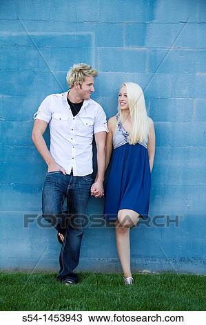 Stock Image - A young couple together outdoors in Spokane, Washington, USA.. Fotosearch