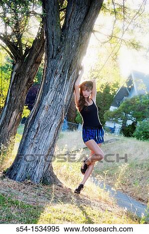 Stock Photography - A young woman outdoors in Spokane, Washington, USA. Fotosearch