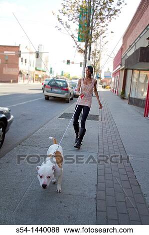 A young woman with a pitbull mix dog View Large Photo Image Stock Photo - A young woman with a pitbull mix dog. Fotosearch