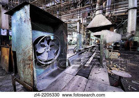 Stock Image - Abandoned air conditioner factory which used to employ 6000 workers in the 1970s until the production was ground to a halt as a result of the collapse of the Soviet Union. Azerbaijan, Baku.. Fotosearch