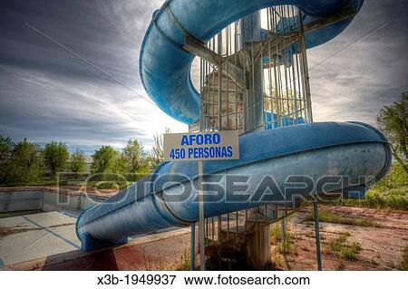 Abandoned water park, Aranjuez, Spain. View Large Photo Image Stock Photo - Abandoned water park, Aranjuez, Spain.. Fotosearch