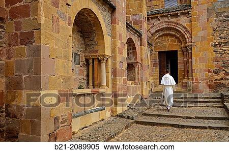 Abbey-church of Saint-Foy, Conques, Way of St James, Aveyron, Midi-Pyr? n? es, France View Large Photo Image Stock Photography - Abbey-church of Saint-Foy, Conques, Way of St James, Aveyron, Midi-Pyr? n? es, France. Fotosearch