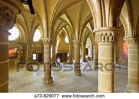 Stock Photo - Abbey, the Scriptorium. Mont Saint Michel. Normandy. France. Fotosearch
