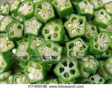 Abelmoschus esculentus. chopped Lady Finger. Pune, Maharashtra, India. View Large Photo Image Stock Photograph - Abelmoschus esculentus. chopped Lady Finger. Pune, Maharashtra, India.. Fotosearch