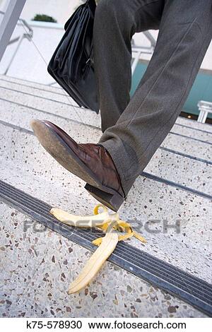 About to slip on a banana peel View Large Photo Image Stock Image - About to slip on a banana peel. Fotosearch