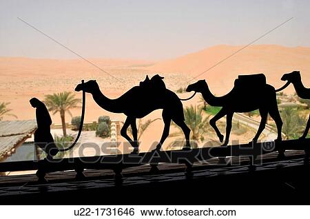 Stock Photograph - Abu Dhabi, United Arab Emirates: sticker on a window at Qasr Al Sarab Desert Resort. Fotosearch