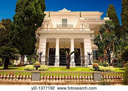 Stock Image - Achilleion Palace, Corfu, Greece. Fotosearch