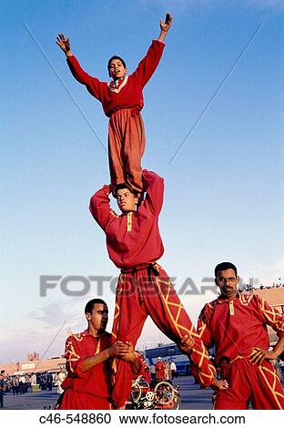 Acrobats at Jemaa el Fna square, Marrakech. Morocco View Large Photo Image Stock Image - Acrobats at Jemaa el Fna square, Marrakech. Morocco. Fotosearch