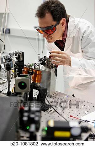 Stock Image - Adjusting the sample position for magnetic property measurements, Deposition laboratory, CIC nanoGUNE, Nanoscience Cooperative Research Center, San Sebastian, Gipuzkoa, Euskadi, Spain. Fotosearch
