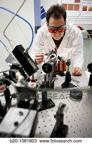 Stock Image - Adjusting the sample position for magnetic property measurements, Deposition laboratory, CIC nanoGUNE, Nanoscience Cooperative Research Center, San Sebastian, Gipuzkoa, Euskadi, Spain. Fotosearch