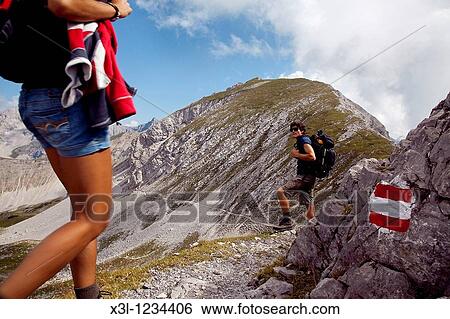 Stock Photograph - Adlerweg hiking trail, Innsbruck, Tyrol, Austria. Fotosearch