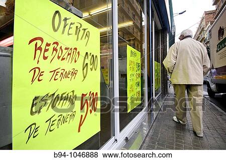 Advertising in food store. Barcelona. Catalonia, Spain View Large Photo Image Stock Photo - Advertising in food store. Barcelona. Catalonia, Spain. Fotosearch