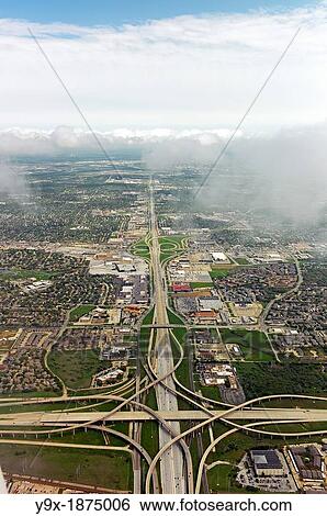 Aerial image of highway interchanges in Texas View Large Photo Image Stock Photograph - Aerial image of highway interchanges in Texas. Fotosearch