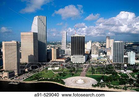 Aerial of downtown. City of Miami. Florida. USA. View Large Photo Image Stock Image - Aerial of downtown. City of Miami. Florida. USA.. Fotosearch