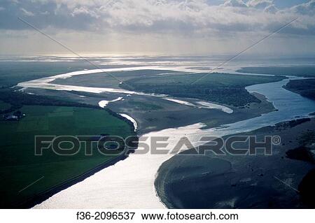 Aerial over the mouth of the Eel River, near Ferndale, Humboldt County, CALIFORNIA. View Large Photo Image Stock Photo - Aerial over the mouth of the Eel River, near Ferndale, Humboldt County, CALIFORNIA.. Fotosearch