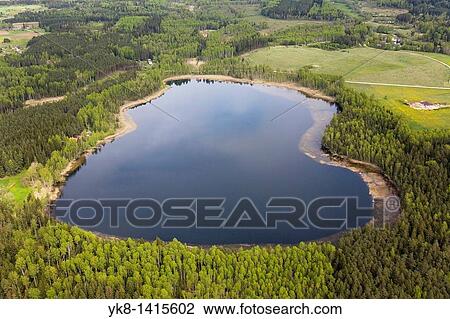 Aerial Photo of Lake, Estonia View Large Photo Image Stock Image - Aerial Photo of Lake, Estonia. Fotosearch