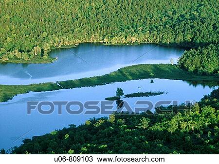 Stock Image - aerial photo of the mersey river in nova scotia canada. Fotosearch