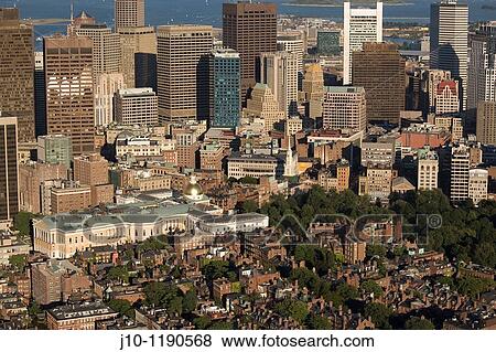 Aerial view, Beacon Hill bottom, State House middle, Boston, Massachusetts, USA View Large Photo Image Stock Photo - Aerial view, Beacon Hill bottom, State House middle, Boston, Massachusetts, USA. Fotosearch