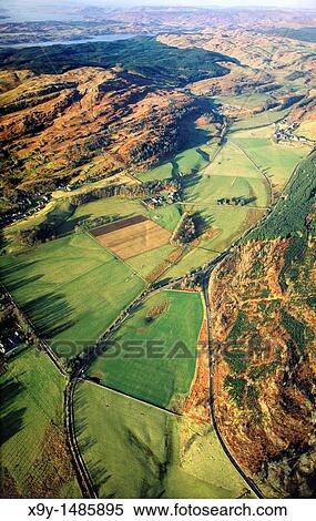 Aerial view north over Kilmartin Valley, near Crinan, Argyll, Scotland, showing many important prehistoric archaeological sites View Large Photo Image Stock Photography - Aerial view north over Kilmartin Valley, near Crinan, Argyll, Scotland, showing many important prehistoric archaeological sites. Fotosearch