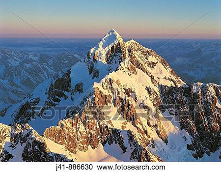 Aerial view of Aoraki / Mount Cook at sunset New Zealand View Large Photo Image Stock Image - Aerial view of Aoraki / Mount Cook at sunset New Zealand. Fotosearch