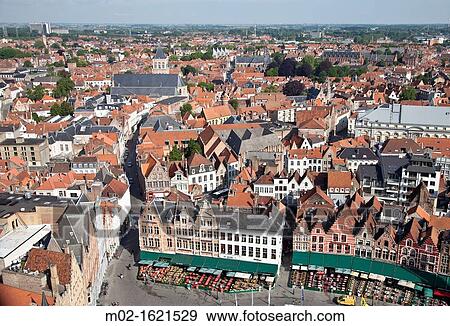 Aerial View of Bruges, Brugge, Flanders, Belgium, UNESCO World Heritage Site View Large Photo Image Stock Photo - Aerial View of Bruges, Brugge, Flanders, Belgium, UNESCO World Heritage Site. Fotosearch