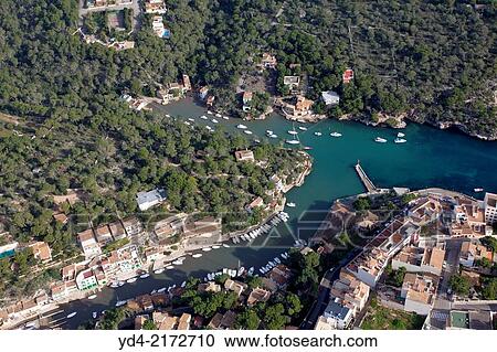 Aerial view of Cala Figuera, Mallorca, Balearic Island, Spain. View Large Photo Image Stock Image - Aerial view of Cala Figuera, Mallorca, Balearic Island, Spain.. Fotosearch