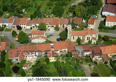 Aerial view of french village of Hemilly Moselle, Lorraine, France View Large Photo Image Stock Image - Aerial view of french village of Hemilly Moselle, Lorraine, France. Fotosearch