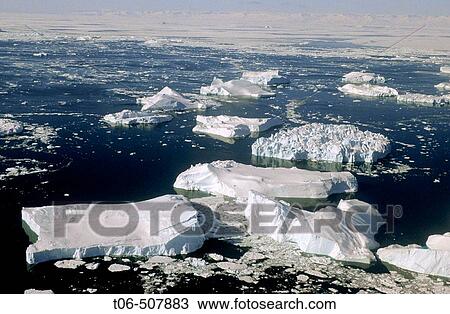 Aerial view of Icebergs and melting pack ice, Disko Bay, Greenland View Large Photo Image Stock Image - Aerial view of Icebergs and melting pack ice, Disko Bay, Greenland. Fotosearch