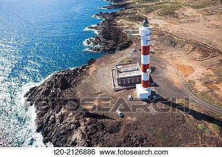 Aerial View of Lighthouse Faro de punta Abona, Tenerife, Spain. View Large Photo Image Stock Photograph - Aerial View of Lighthouse Faro de punta Abona, Tenerife, Spain.. Fotosearch