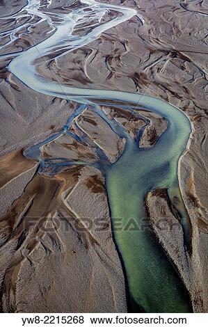 Aerial view of Markarfljot river, Markarfljotsaurar outwash plain, South Coast, Iceland. View Large Photo Image Stock Photo - Aerial view of Markarfljot river, Markarfljotsaurar outwash plain, South Coast, Iceland.. Fotosearch